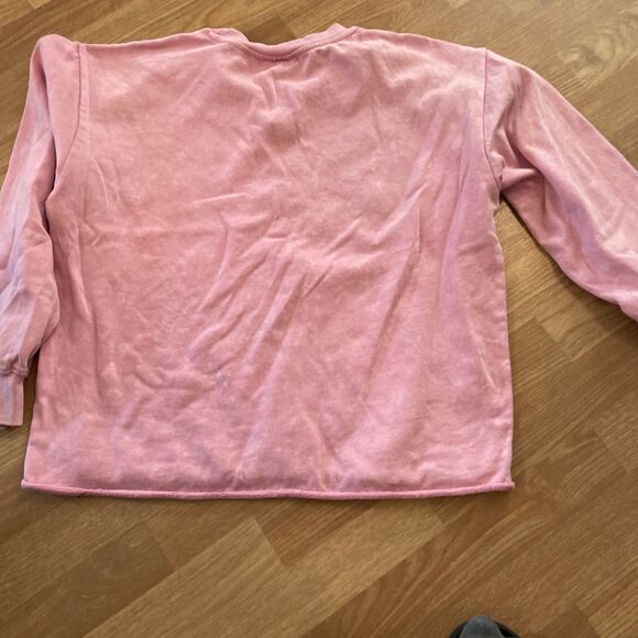 Barbie Pullover Sweatshirt Raw Hem Pink Size XL - Picture 3 of 6